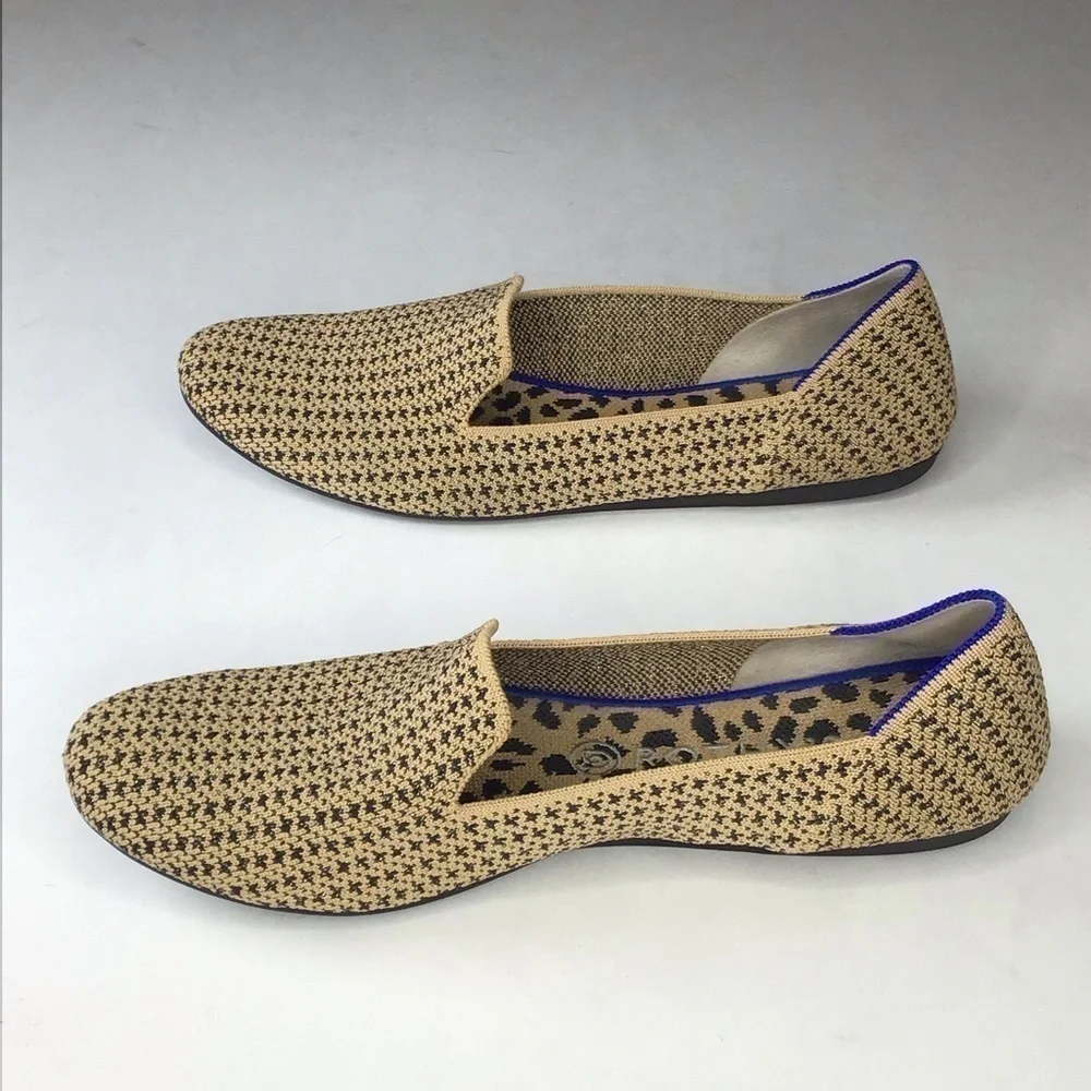Rothy’s The Loafer in Gold Houndstooth Size 10.5